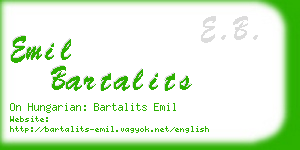 emil bartalits business card